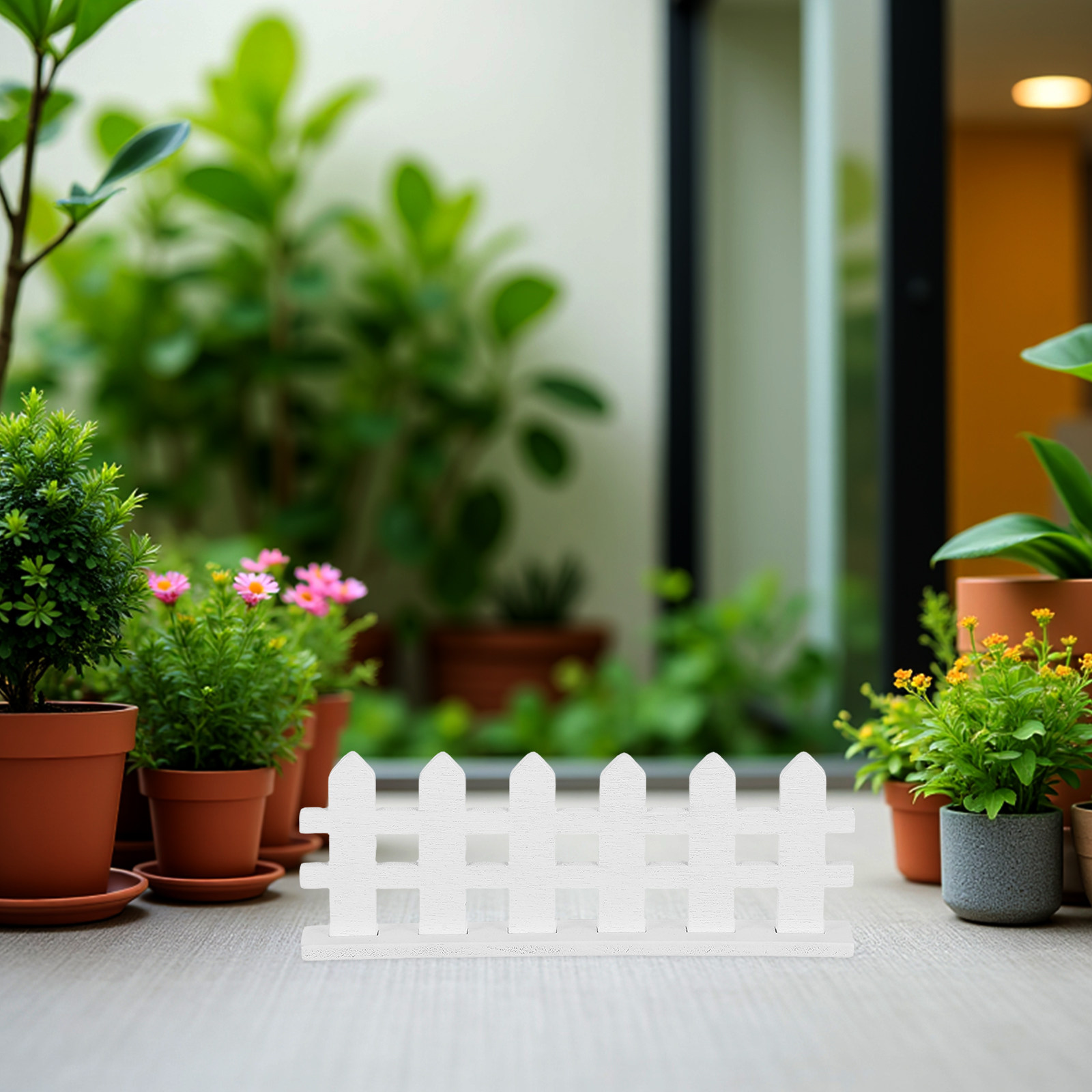 Bonsai Garden Landscape Design - 12 Adet Minyatür Ahşap Çit, Beyaz