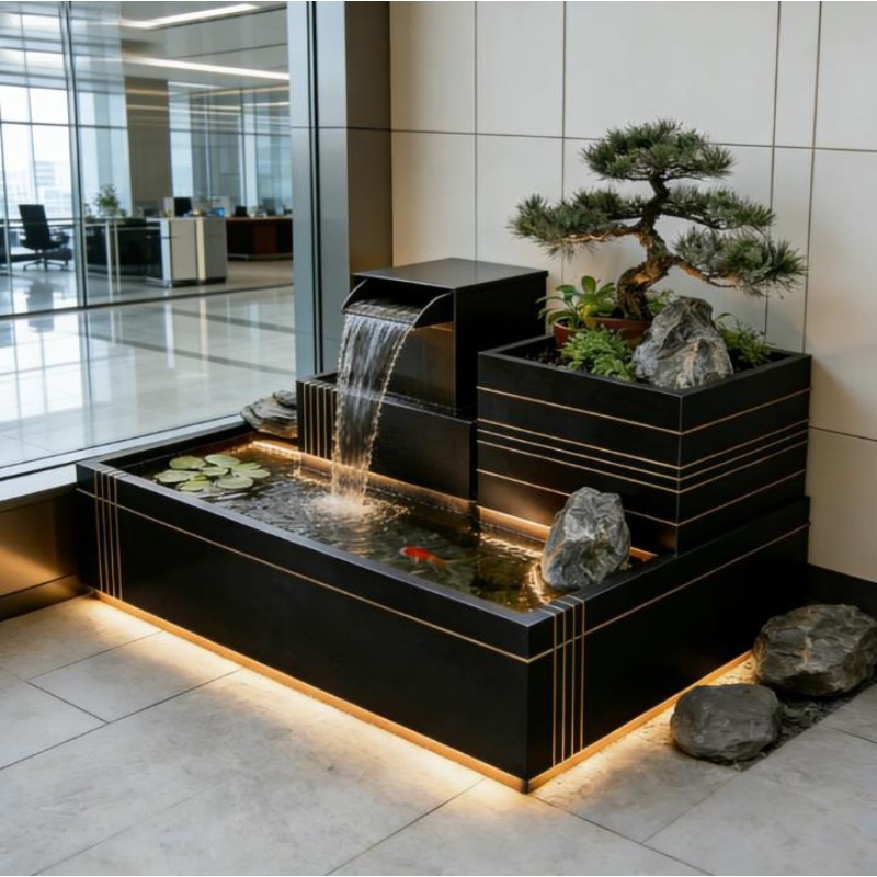 Paslanmaz Çelik Şelale Özelliğ - Bonsai Garden With Koi Pond incelemesi ve fiyatı